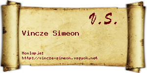Vincze Simeon névjegykártya